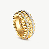 Gold Vermeil Spike Band Ring with Gemstone Accents – MaiaMina