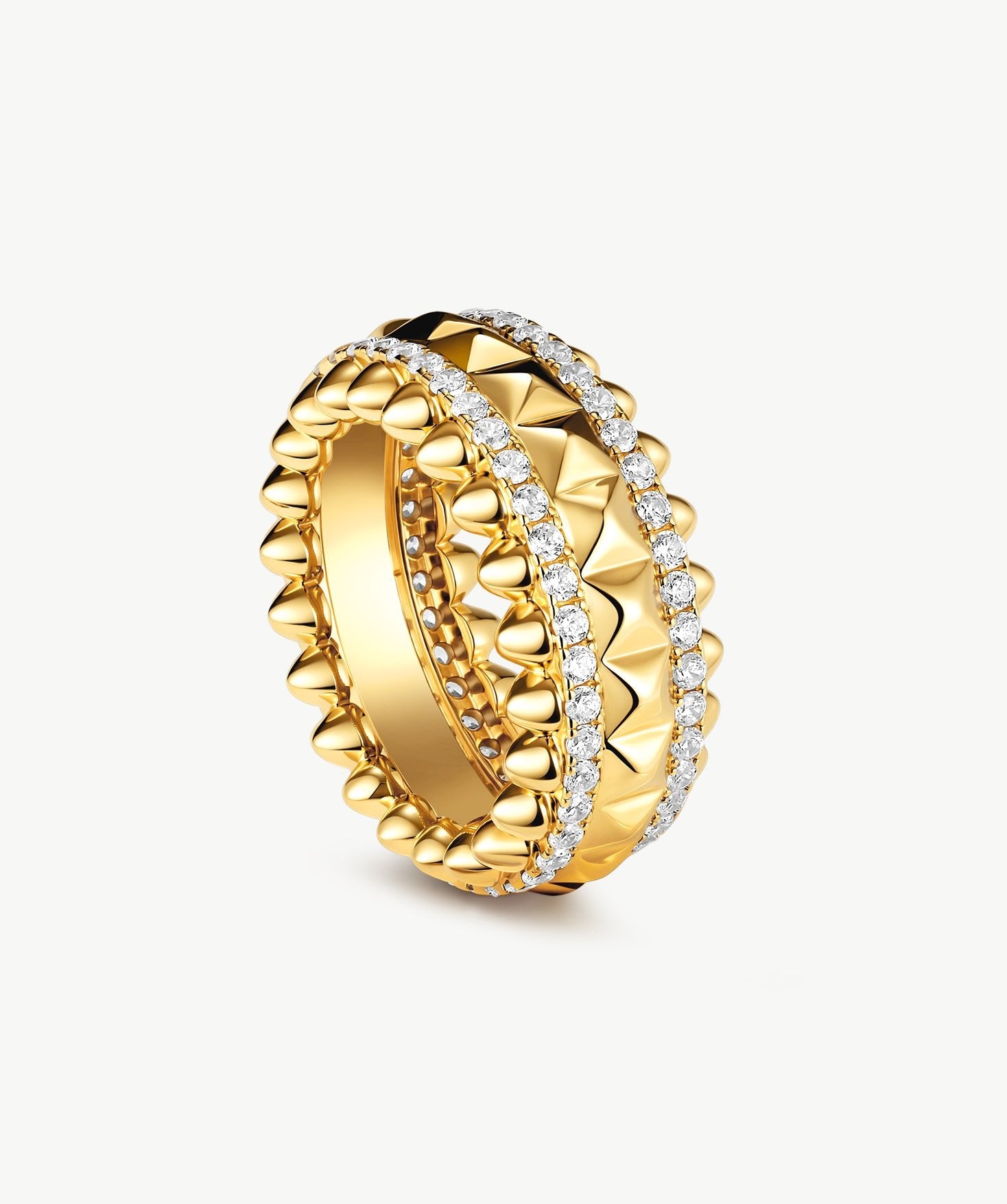 Gold Vermeil Spike Band Ring with Gemstone Accents – MaiaMina