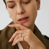 Gold Vermeil Spike Band Ring with Gemstone Accents – MaiaMina