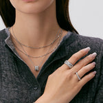 Rock Gemstone Spike Band Ring in Silver – Edgy Statement Ring | MaiaMina