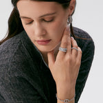 Rock Gemstone Spike Band Ring in Silver – Edgy Statement Ring | MaiaMina