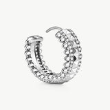 Rock Spike Hoop Earrings in Silver – Bold Modern Hoops | MaiaMina