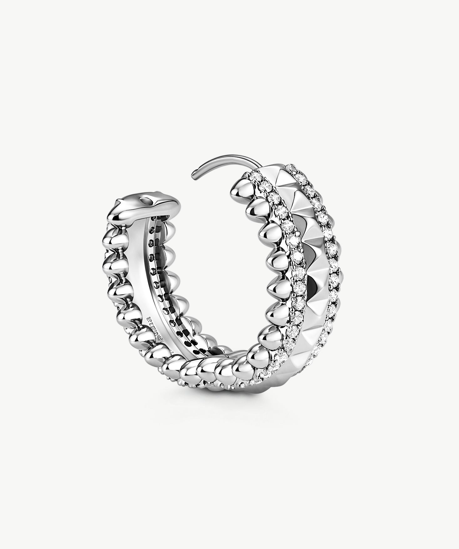 Rock Spike Hoop Earrings in Silver – Bold Modern Hoops | MaiaMina