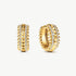 Rock Gemstone Spike Hoop Earrings | Gold-Plated Statement Hoops – MaiaMina