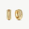 Rock Gemstone Spike Hoop Earrings | Gold-Plated Statement Hoops – MaiaMina