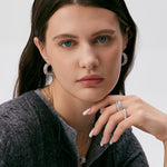 Rock Spike Hoop Earrings in Silver – Bold Modern Hoops | MaiaMina