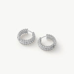 Rock Spike Hoop Earrings in Silver – Bold Modern Hoops | MaiaMina