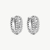 Rock Spike Hoop Earrings in Silver – Bold Modern Hoops | MaiaMina
