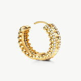 Rock Gemstone Spike Hoop Earrings | Gold-Plated Statement Hoops – MaiaMina