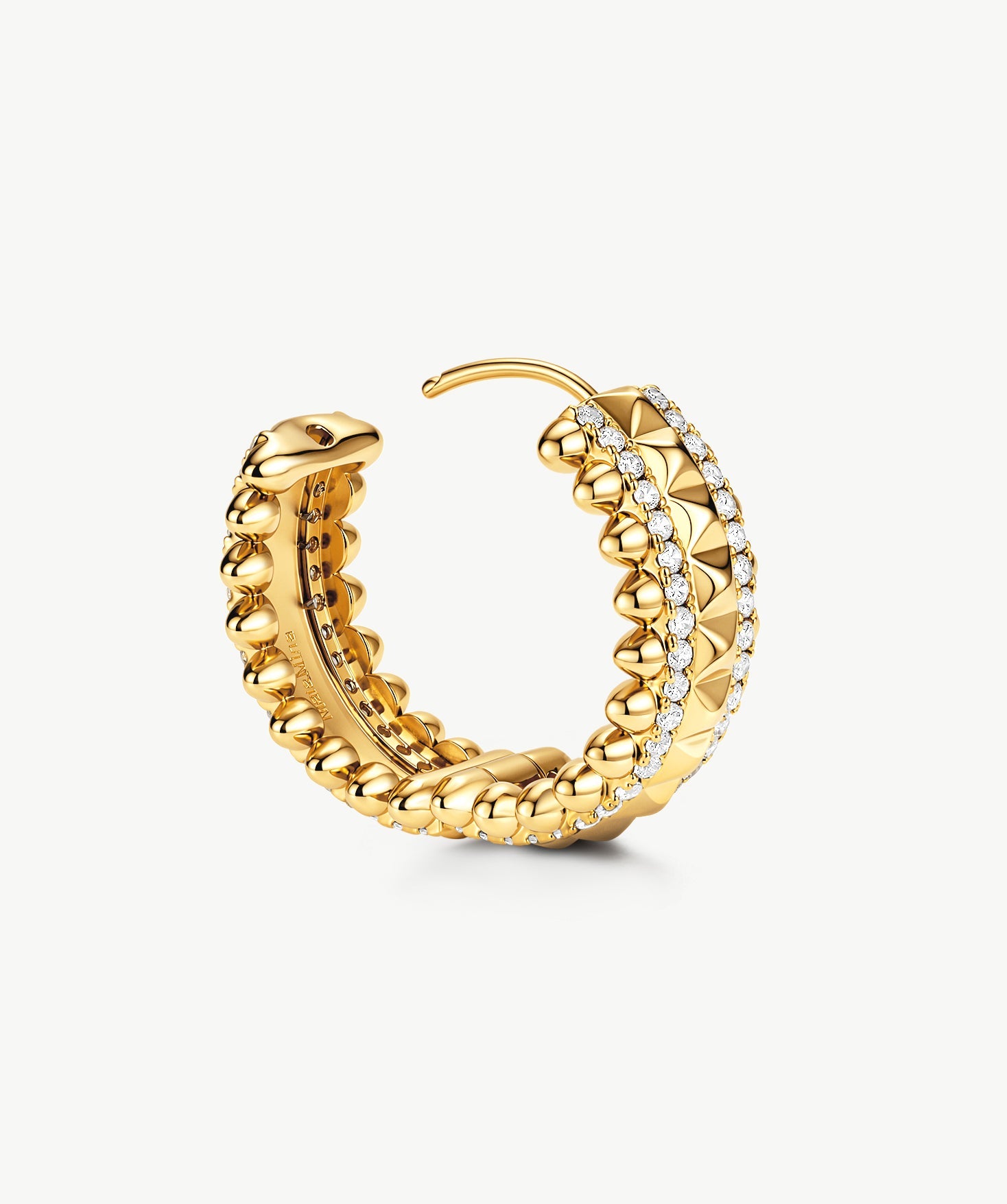 Rock Gemstone Spike Hoop Earrings | Gold-Plated Statement Hoops – MaiaMina