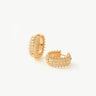 Rock Gemstone Spike Hoop Earrings | Gold-Plated Statement Hoops – MaiaMina