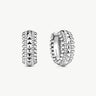 Rock Spike Hoop Earrings in Silver – Bold Modern Hoops | MaiaMina