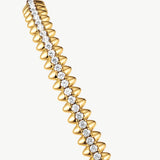 Rock Spike Bangle Bracelet in Gold Vermeil with Zircon – MaiaMina