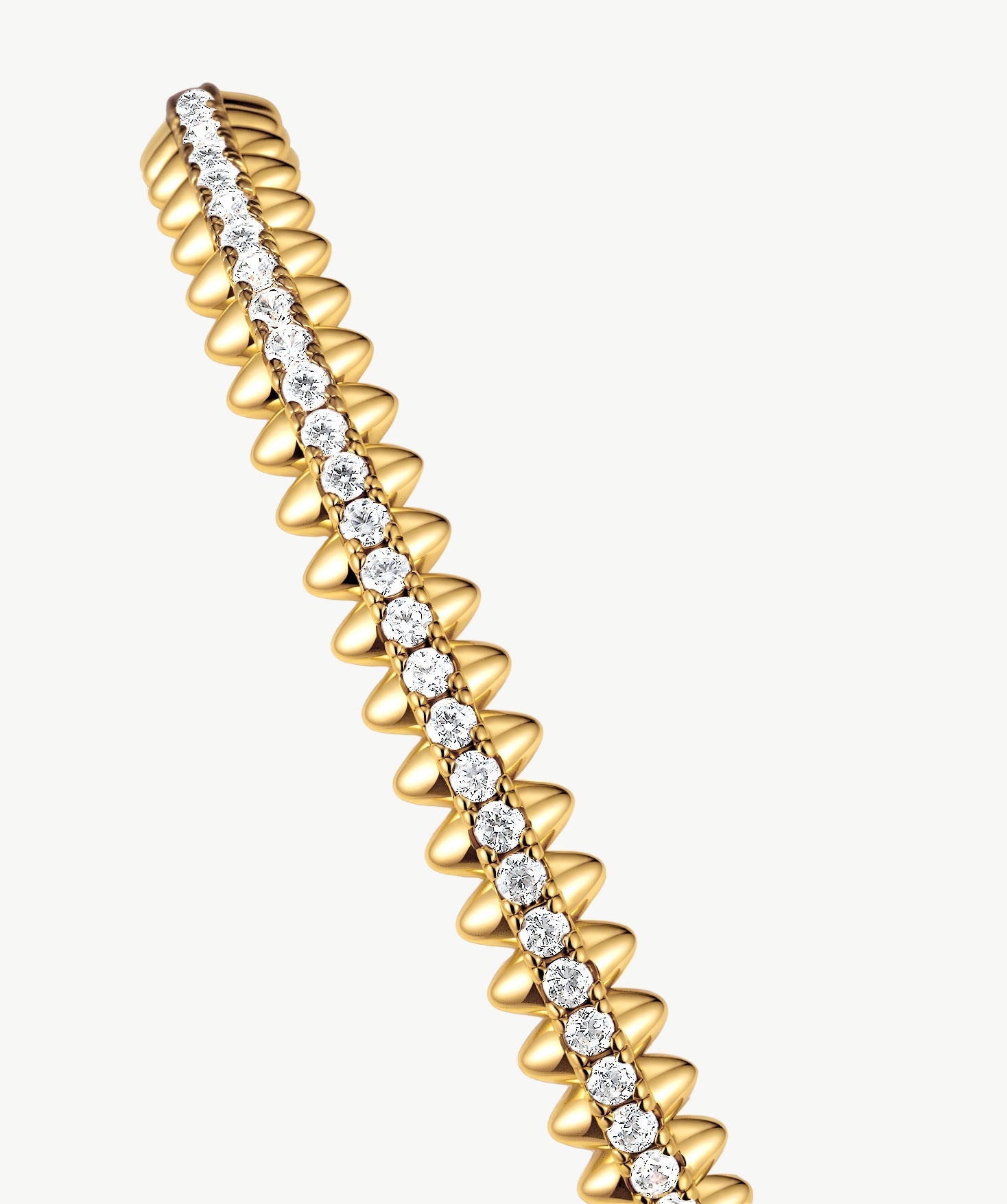 Rock Spike Bangle Bracelet in Gold Vermeil with Zircon – MaiaMina