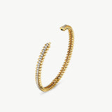 Rock Spike Bangle Bracelet in Gold Vermeil with Zircon – MaiaMina