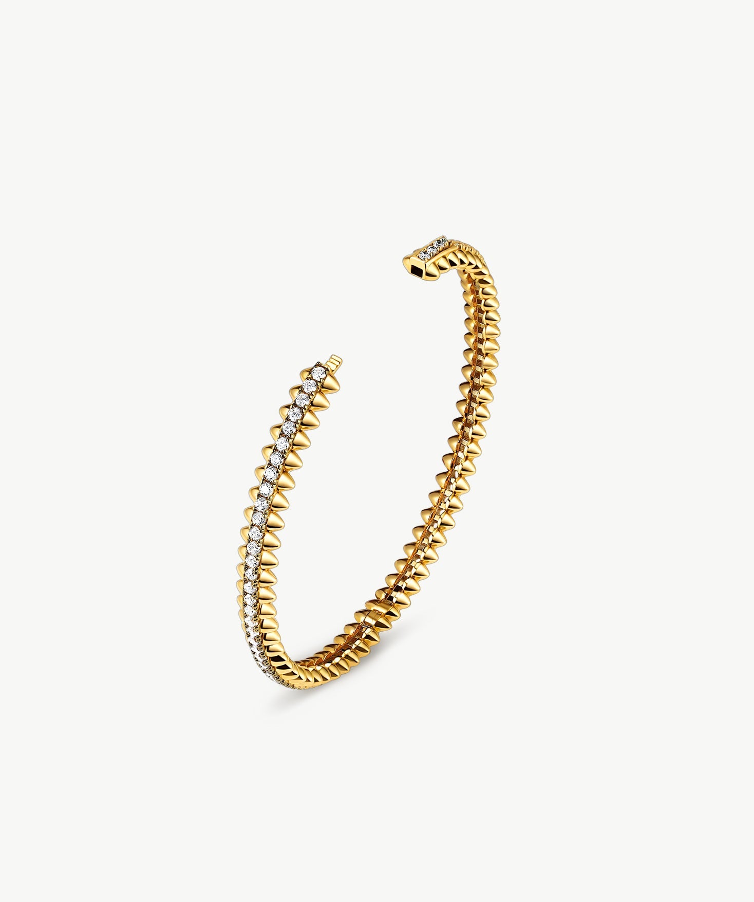 Rock Spike Bangle Bracelet in Gold Vermeil with Zircon – MaiaMina