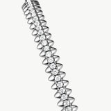 Rock Spike Lock Bangle in Silver – Edgy Zirconia Bracelet | MaiaMina