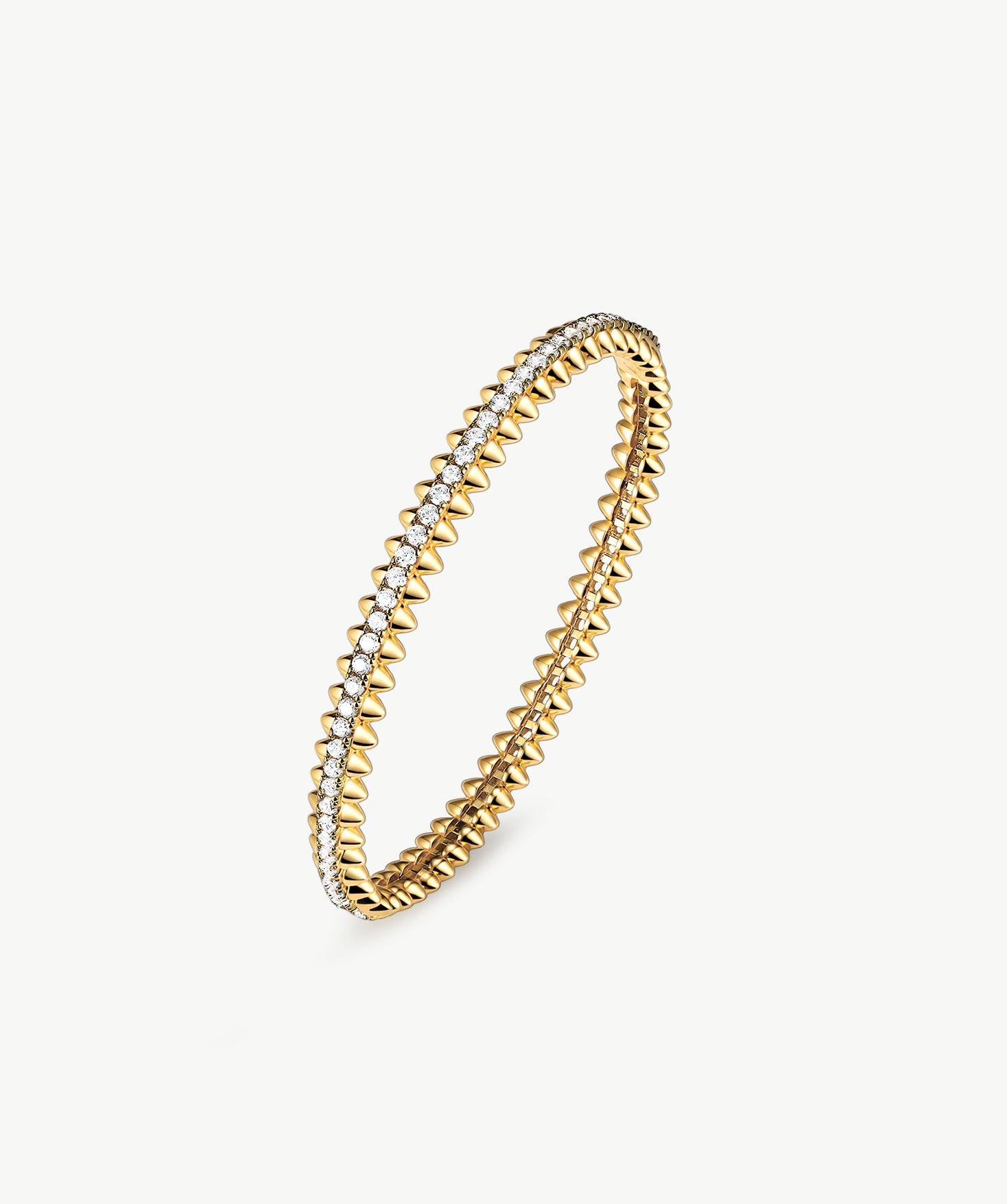 Rock Spike Bangle Bracelet in Gold Vermeil with Zircon – MaiaMina