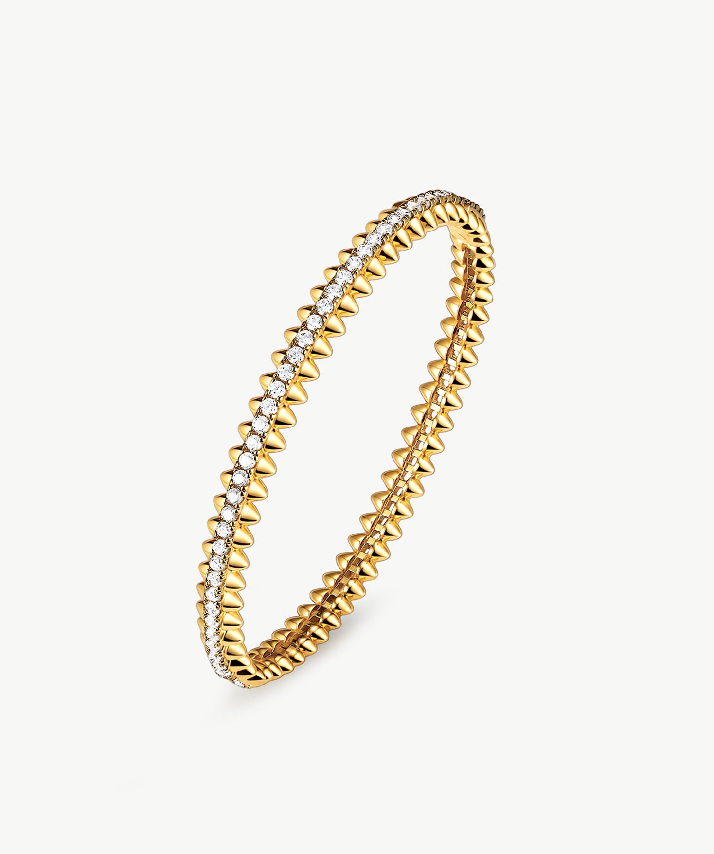 Rock Spike Bangle Bracelet in Gold Vermeil with Zircon – MaiaMina