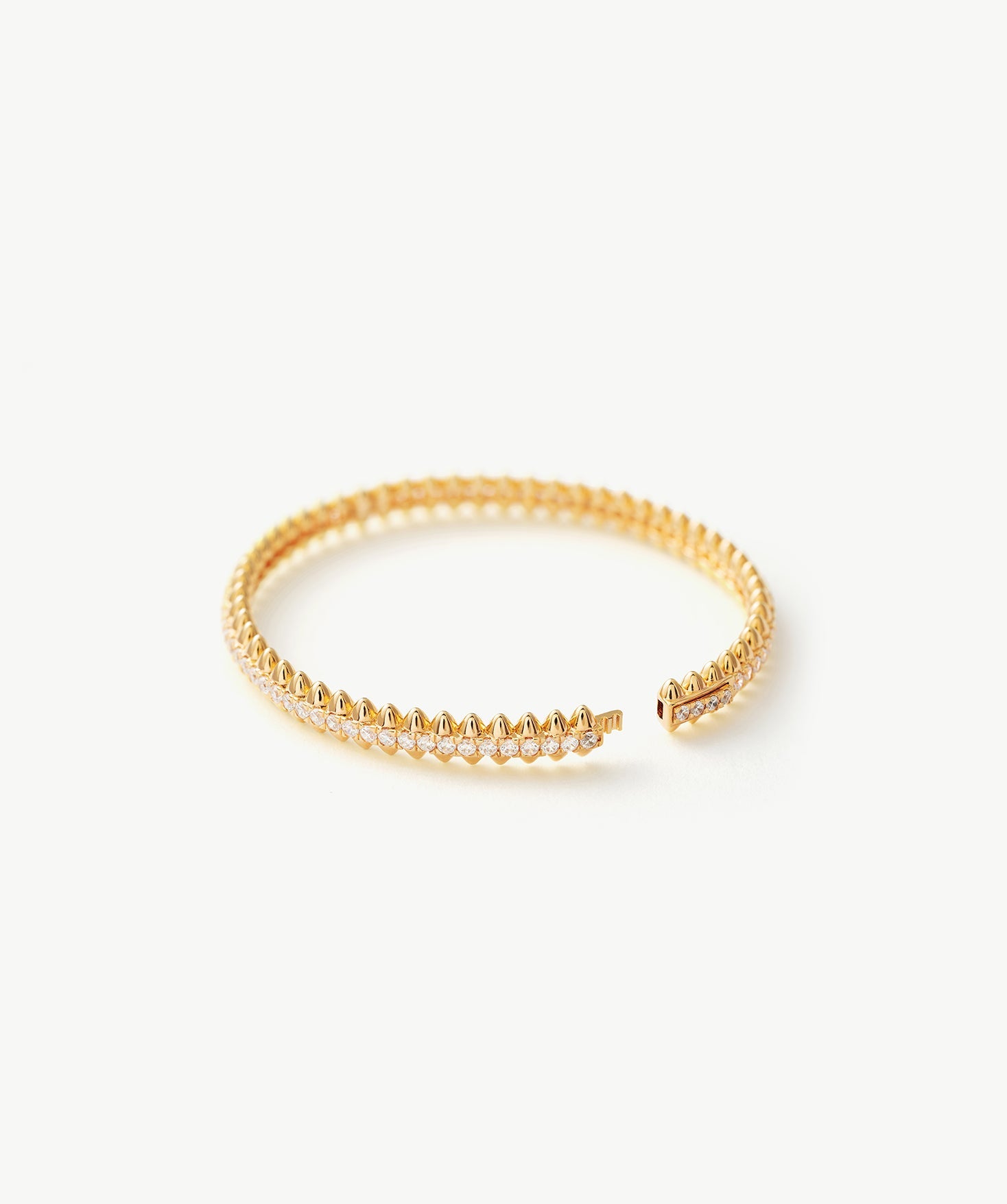 Rock Spike Bangle Bracelet in Gold Vermeil with Zircon – MaiaMina
