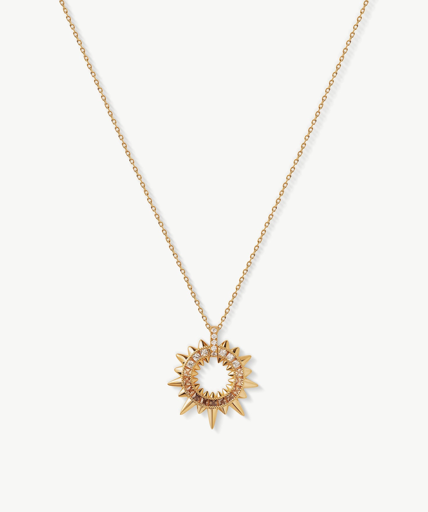 Gold Vermeil Spike Pendant Necklace with Gradient Gemstones – MaiaMina