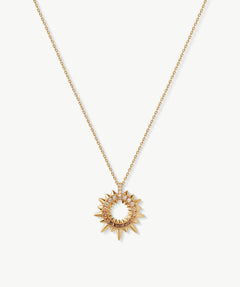 Gold Vermeil Spike Pendant Necklace with Gradient Gemstones – MaiaMina