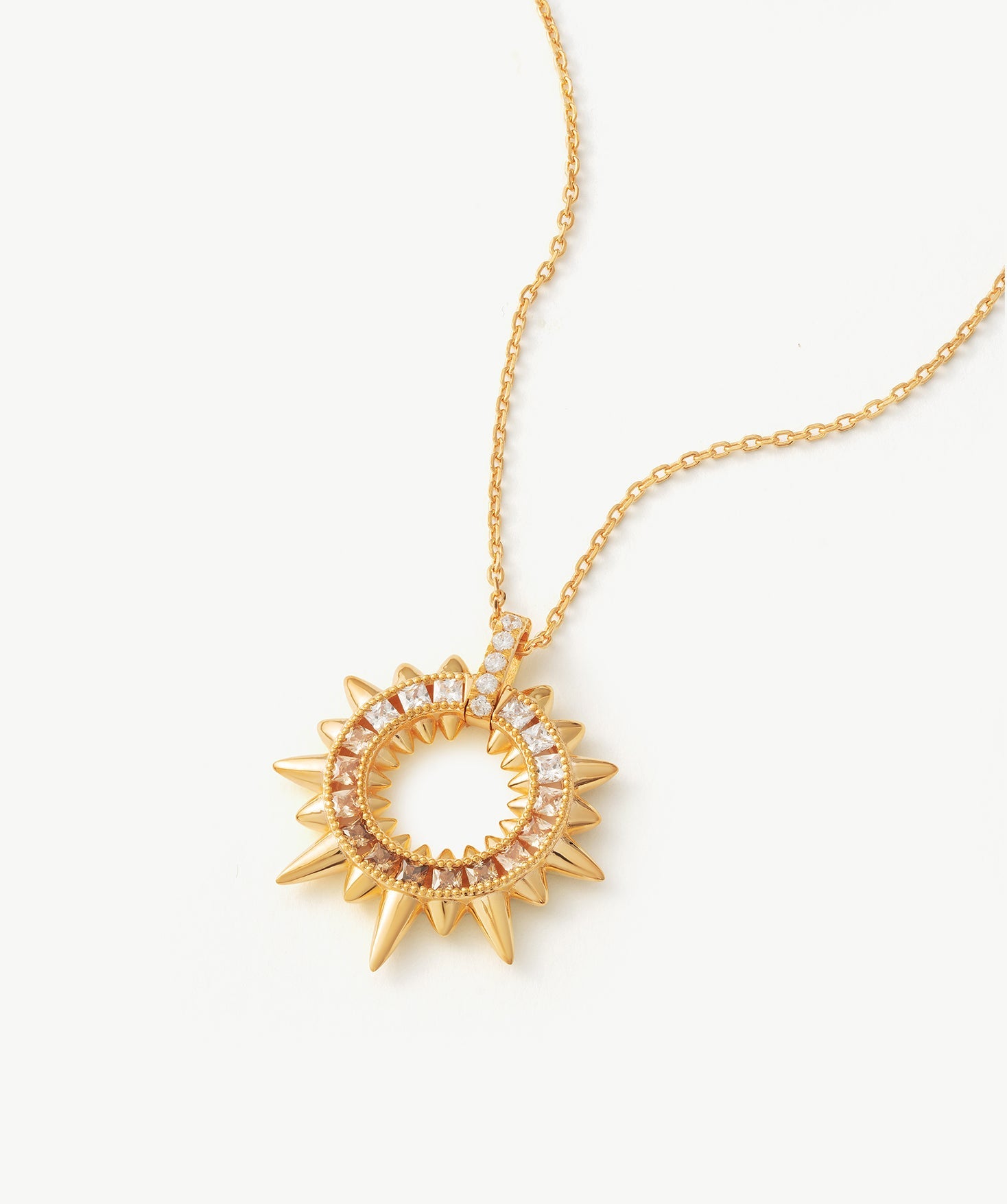 Gold Vermeil Spike Pendant Necklace with Gradient Gemstones – MaiaMina