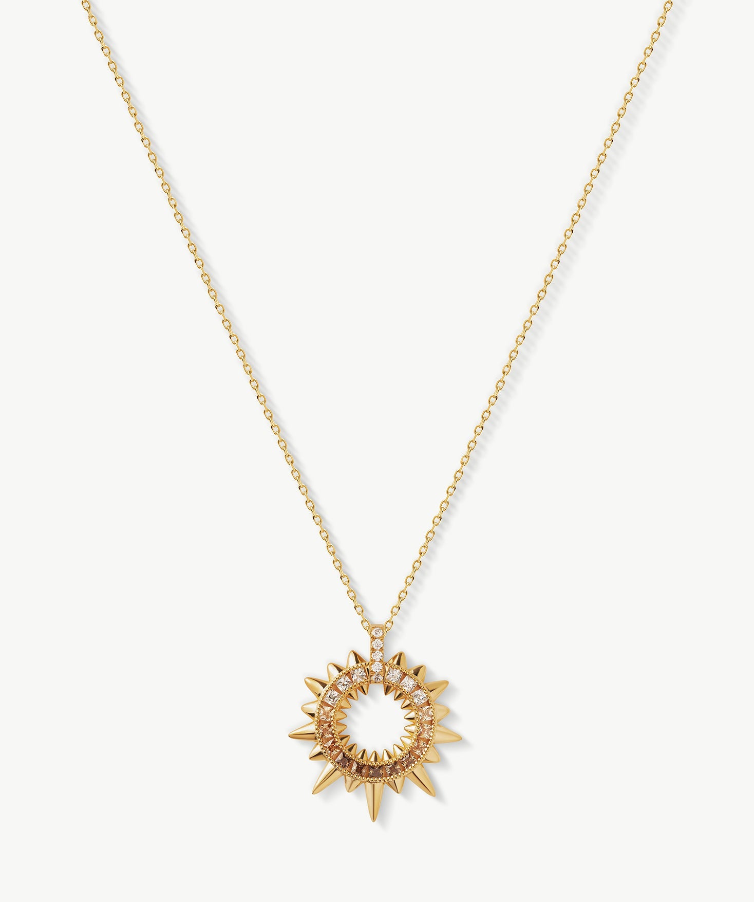 Gold Vermeil Spike Pendant Necklace with Gradient Gemstones – MaiaMina