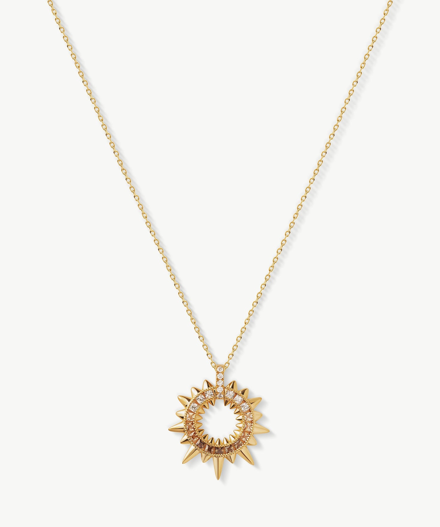 Gold Vermeil Spike Pendant Necklace with Gradient Gemstones – MaiaMina