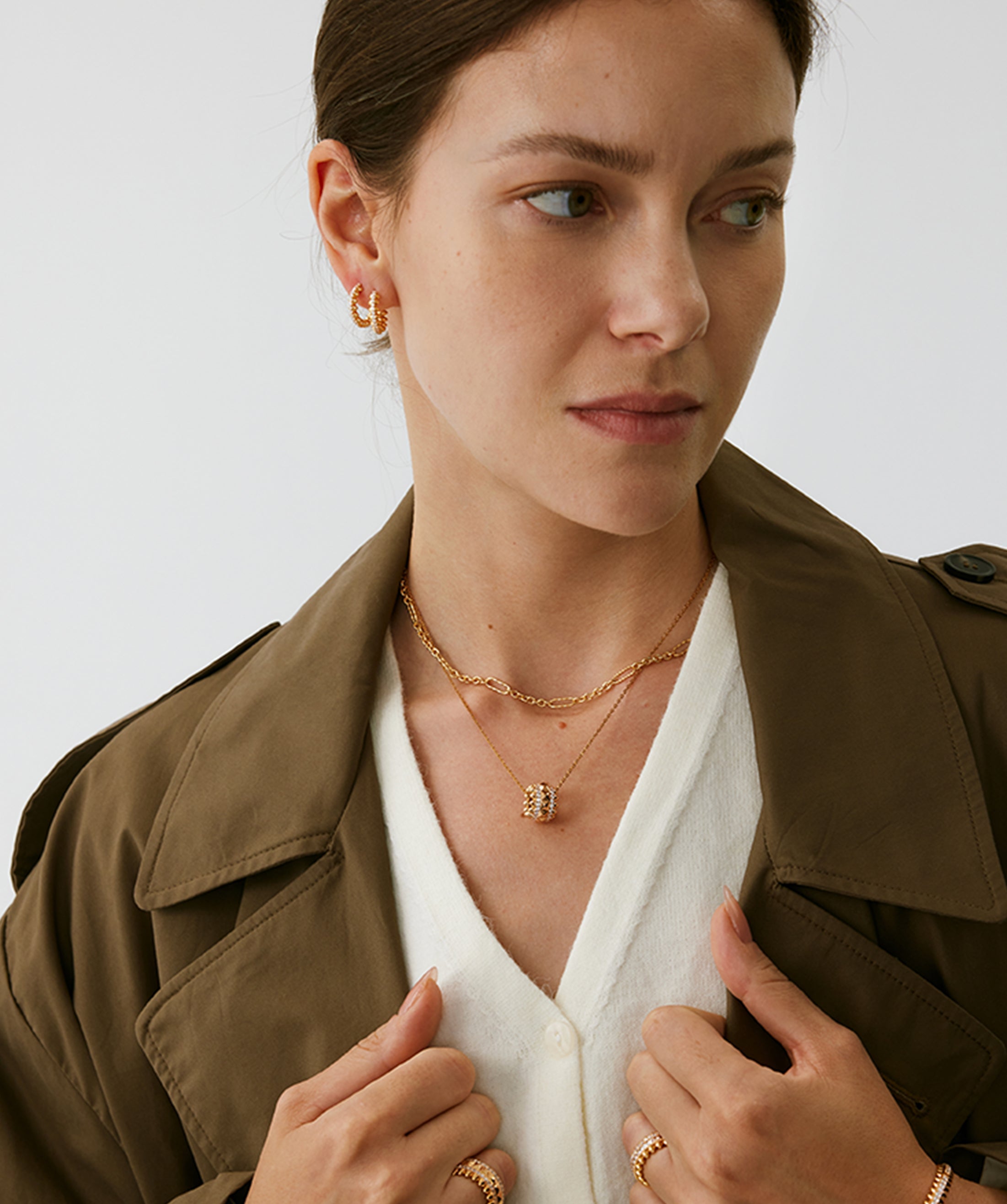 Gold Vermeil Spike Roller Pendant Necklace with Gemstones – MaiaMina