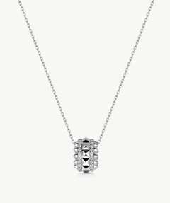 Rock Spike Roller Pendant Necklace in Silver – Modern Edgy Pendant | MaiaMina