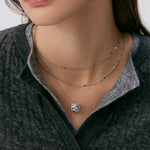 Rock Spike Roller Pendant Necklace in Silver – Modern Edgy Pendant | MaiaMina