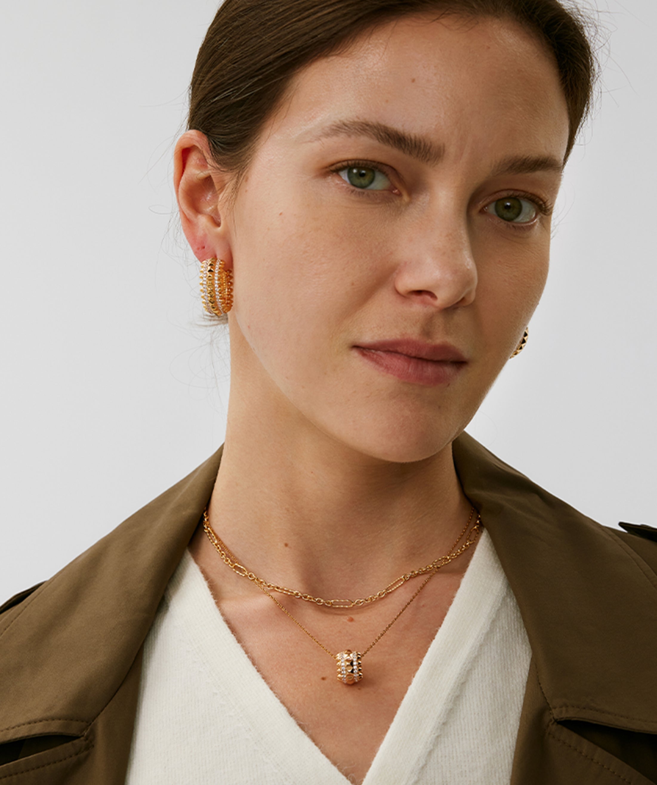 Gold Vermeil Spike Roller Pendant Necklace with Gemstones – MaiaMina