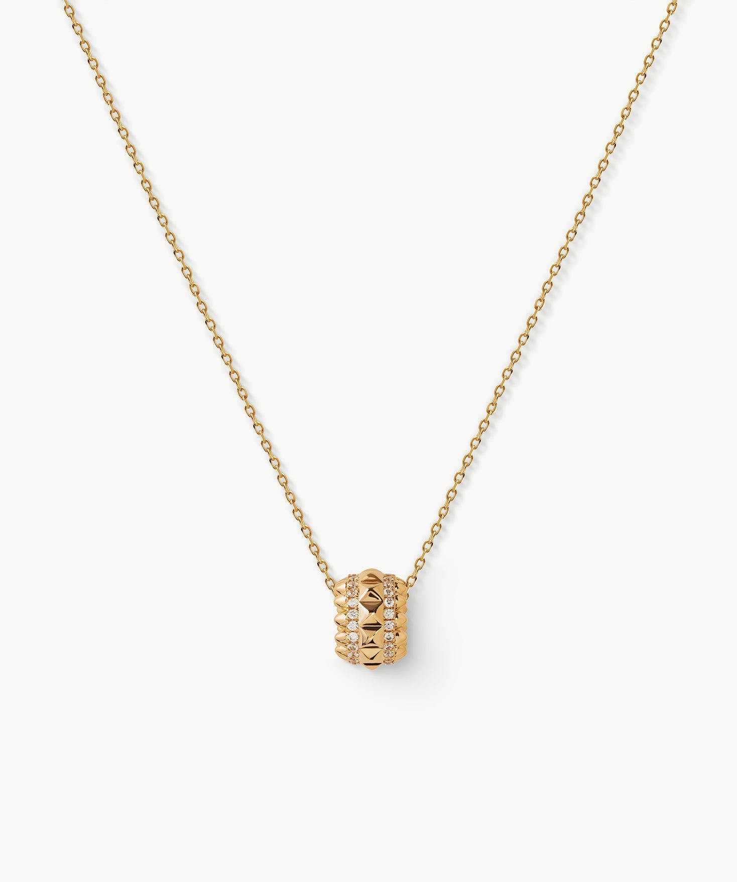 Gold Vermeil Spike Roller Pendant Necklace with Gemstones – MaiaMina