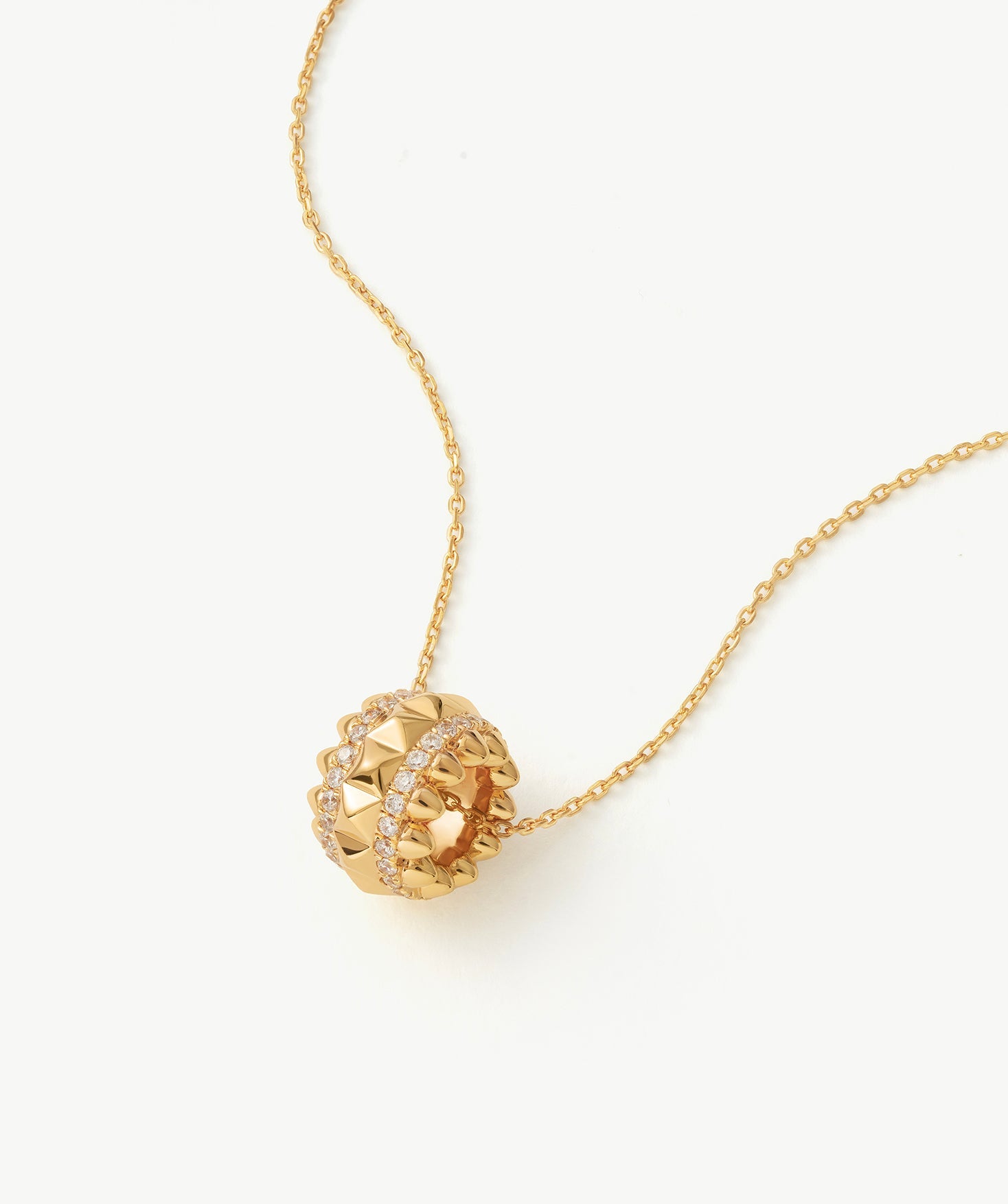Gold Vermeil Spike Roller Pendant Necklace with Gemstones – MaiaMina
