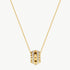 MaiaMina Gold Pendant Necklace Spike Pavé Barrel Charm Chain Statement Jewelry Rock
