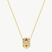 MaiaMina Gold Pendant Necklace Spike Pavé Barrel Charm Chain Statement Jewelry Rock