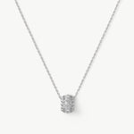 Rock Spike Roller Pendant Necklace in Silver – Modern Edgy Pendant | MaiaMina