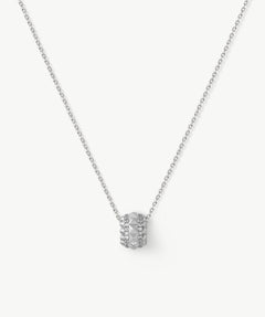 Rock Spike Roller Pendant Necklace in Silver – Modern Edgy Pendant | MaiaMina