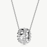 Rock Spike Roller Pendant Necklace in Silver – Modern Edgy Pendant | MaiaMina