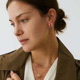 Gold Vermeil Spike Hoop Earrings with Gemstone Pave – MaiaMina