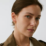 Gold Vermeil Spike Hoop Earrings with Gemstone Pave – MaiaMina