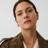 Gold Vermeil Spike Hoop Earrings with Gemstone Pave – MaiaMina