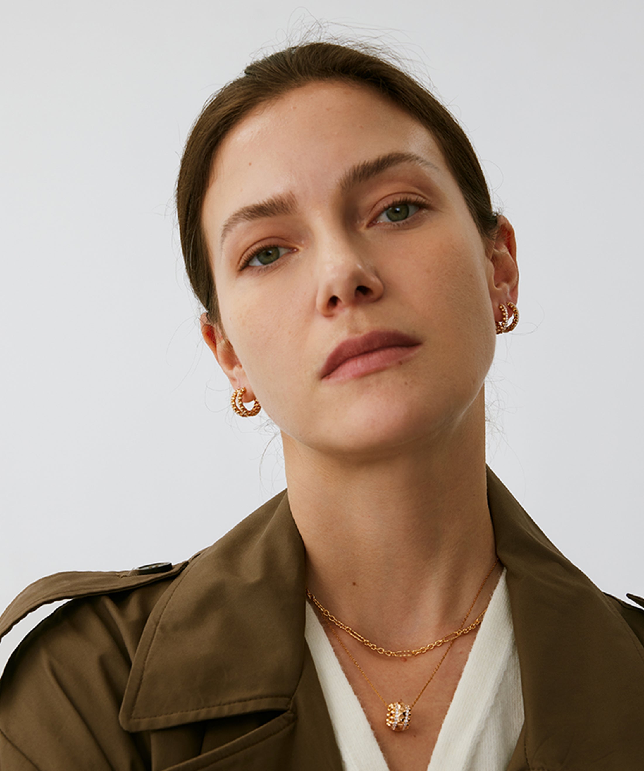 Gold Vermeil Spike Hoop Earrings with Gemstone Pave – MaiaMina
