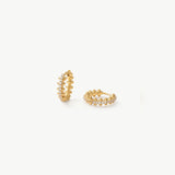 Gold Vermeil Spike Hoop Earrings with Gemstone Pave – MaiaMina
