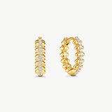 Gold Vermeil Spike Hoop Earrings with Gemstone Pave – MaiaMina