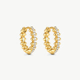 Gold Vermeil Spike Hoop Earrings with Gemstone Pave – MaiaMina