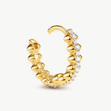 Gold Vermeil Spike Hoop Earrings with Gemstone Pave – MaiaMina