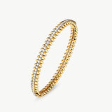 Rock Spike Bangle Bracelet in Gold Vermeil with Zircon – MaiaMina