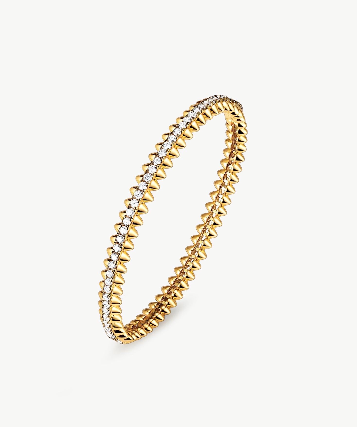 Rock Spike Bangle Bracelet in Gold Vermeil with Zircon – MaiaMina